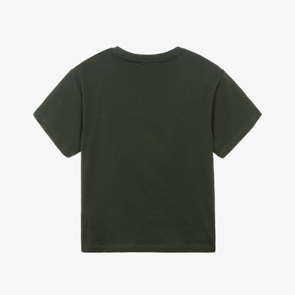 KENZO KIDS-Dark Green Lucky Tiger Cotton T-Shirt | Childrensalon