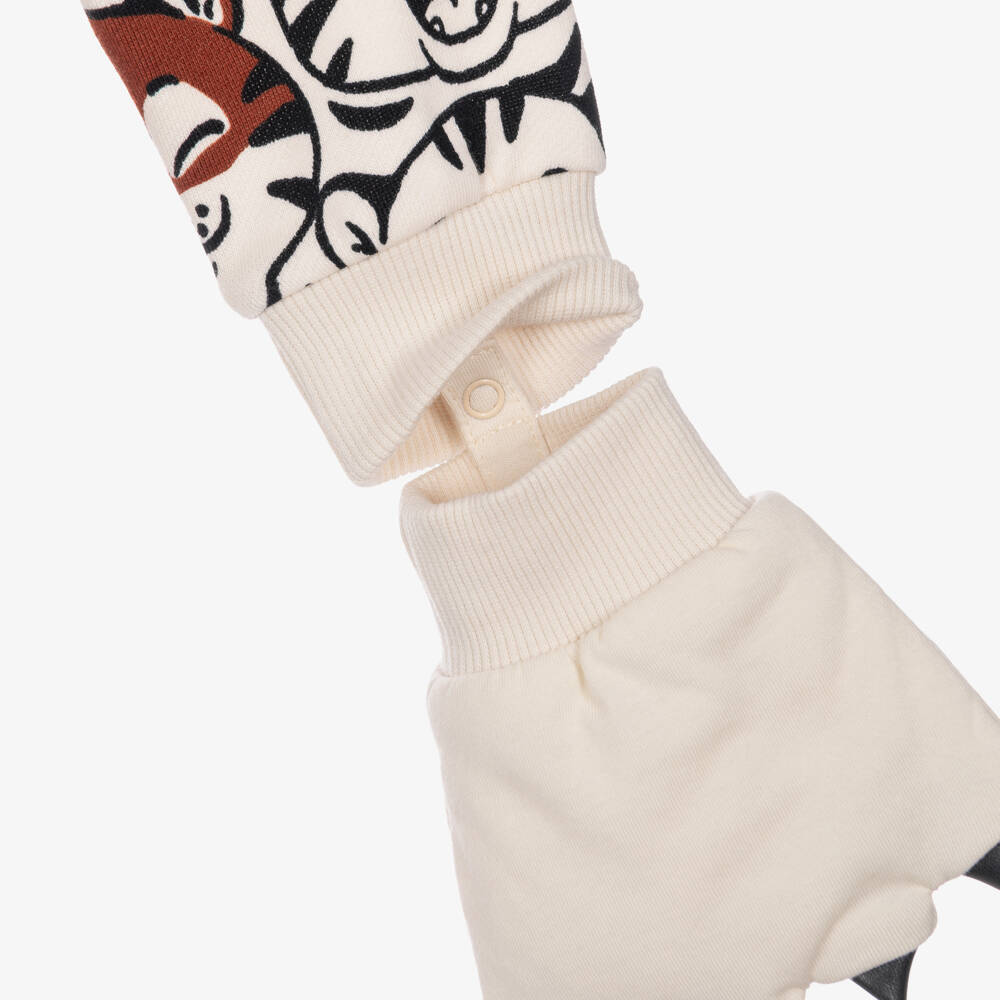 KENZO KIDS-Girls Beige Tiger Dress with Paw Mittens | Childrensalon