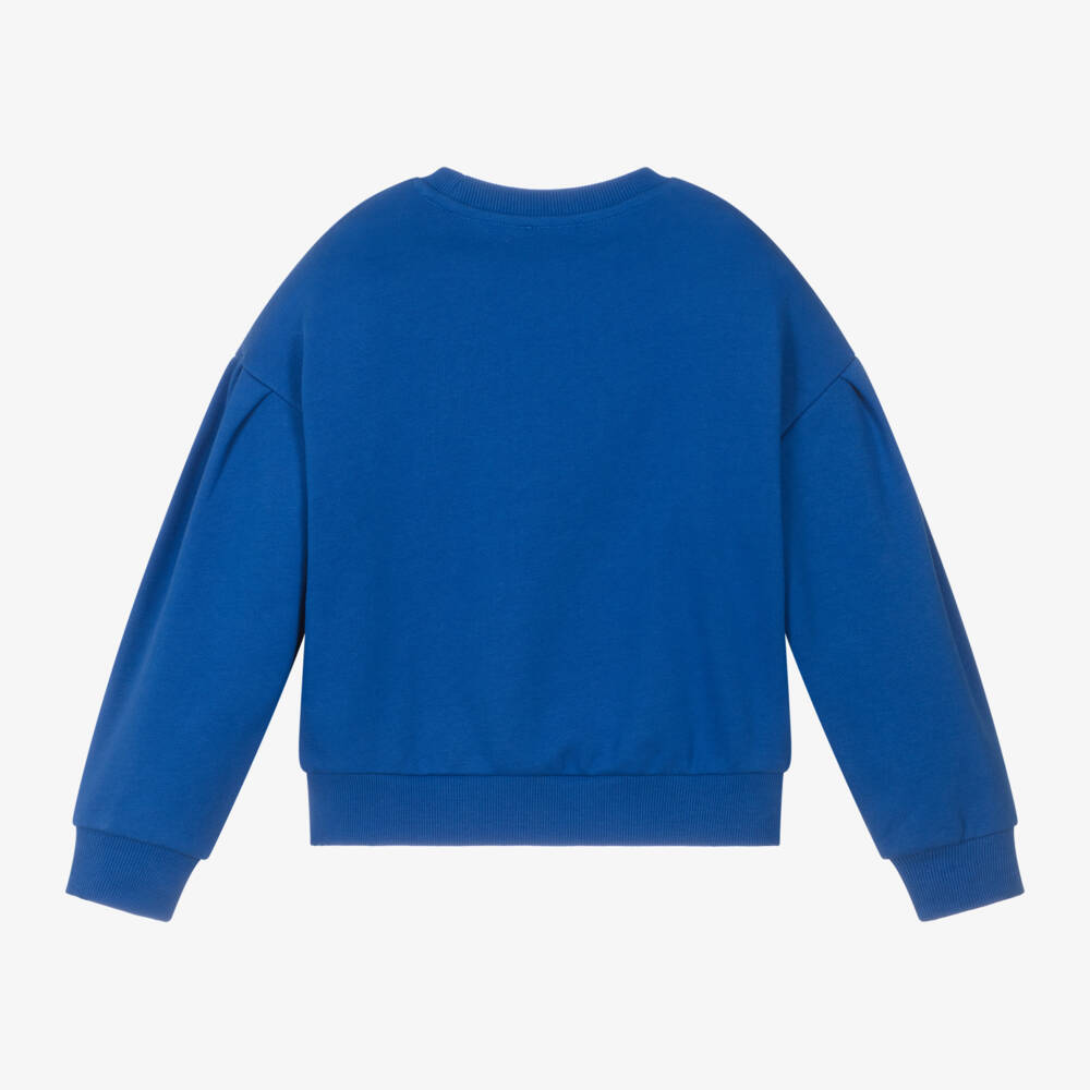 KENZO KIDS-Girls Blue Cotton Lucky Tiger Sweatshirt | Childrensalon