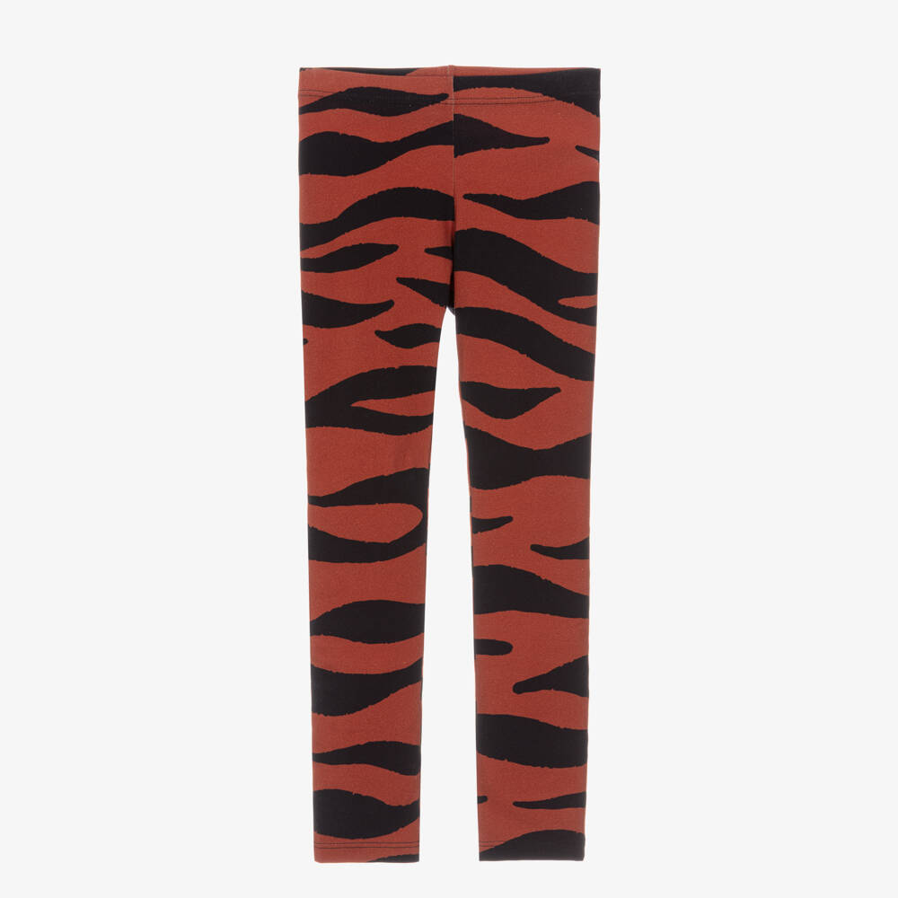 KENZO KIDS-Girls Brown Tiger Stripe Leggings | Childrensalon