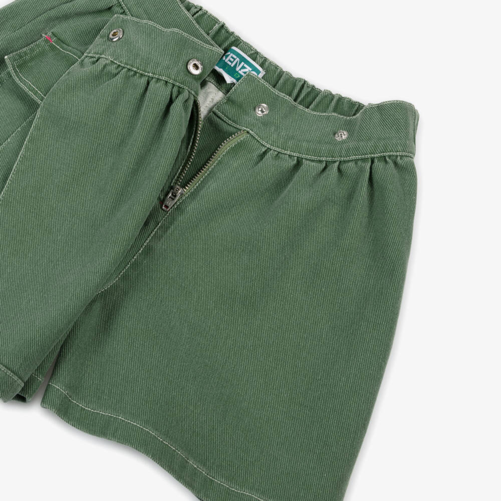 KENZO KIDS-Girls Green Denim Skort | Childrensalon