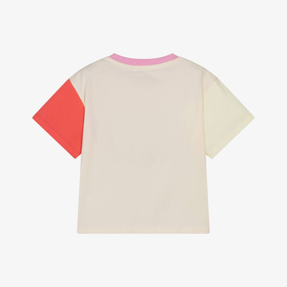 KENZO KIDS-Girls Ivory Cotton Bubble Tiger Logo T-Shirt | Childrensalon