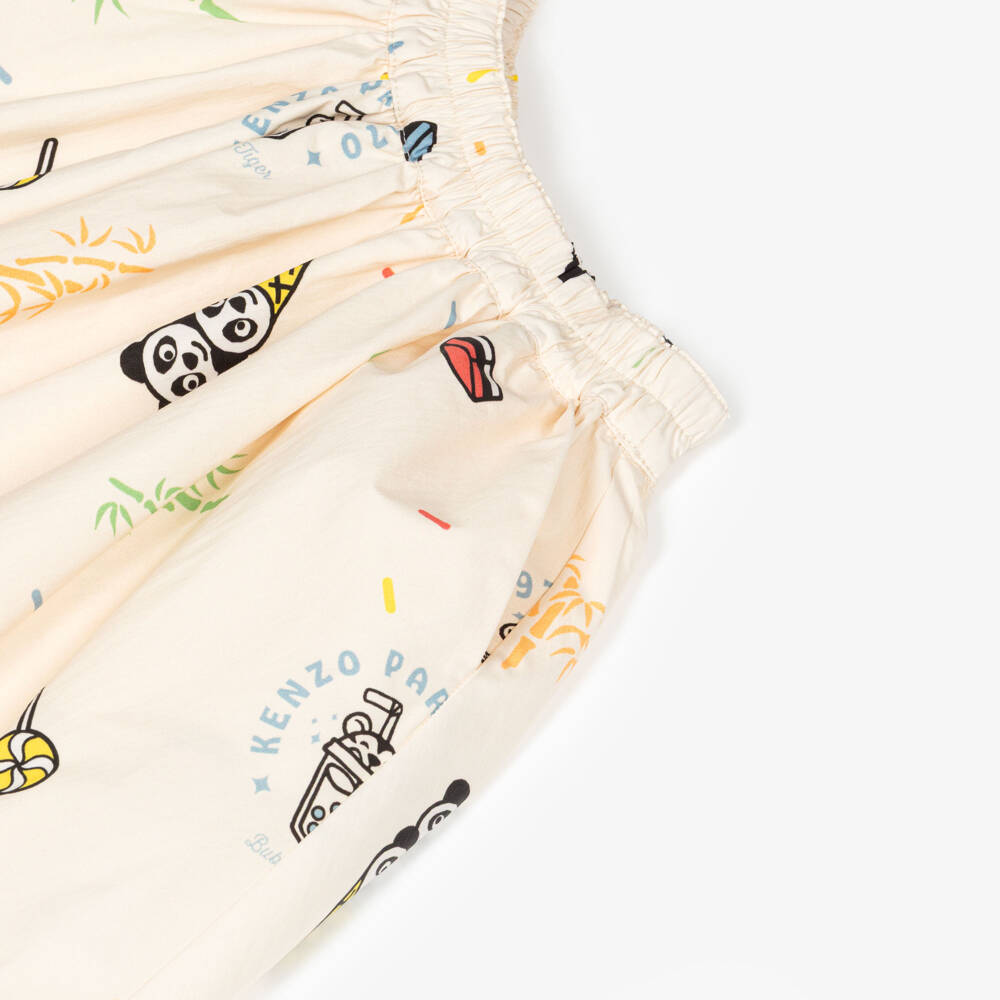 KENZO KIDS-Girls Ivory Cotton Ice Cream & Candy Pattern Skirt | Childrensalon