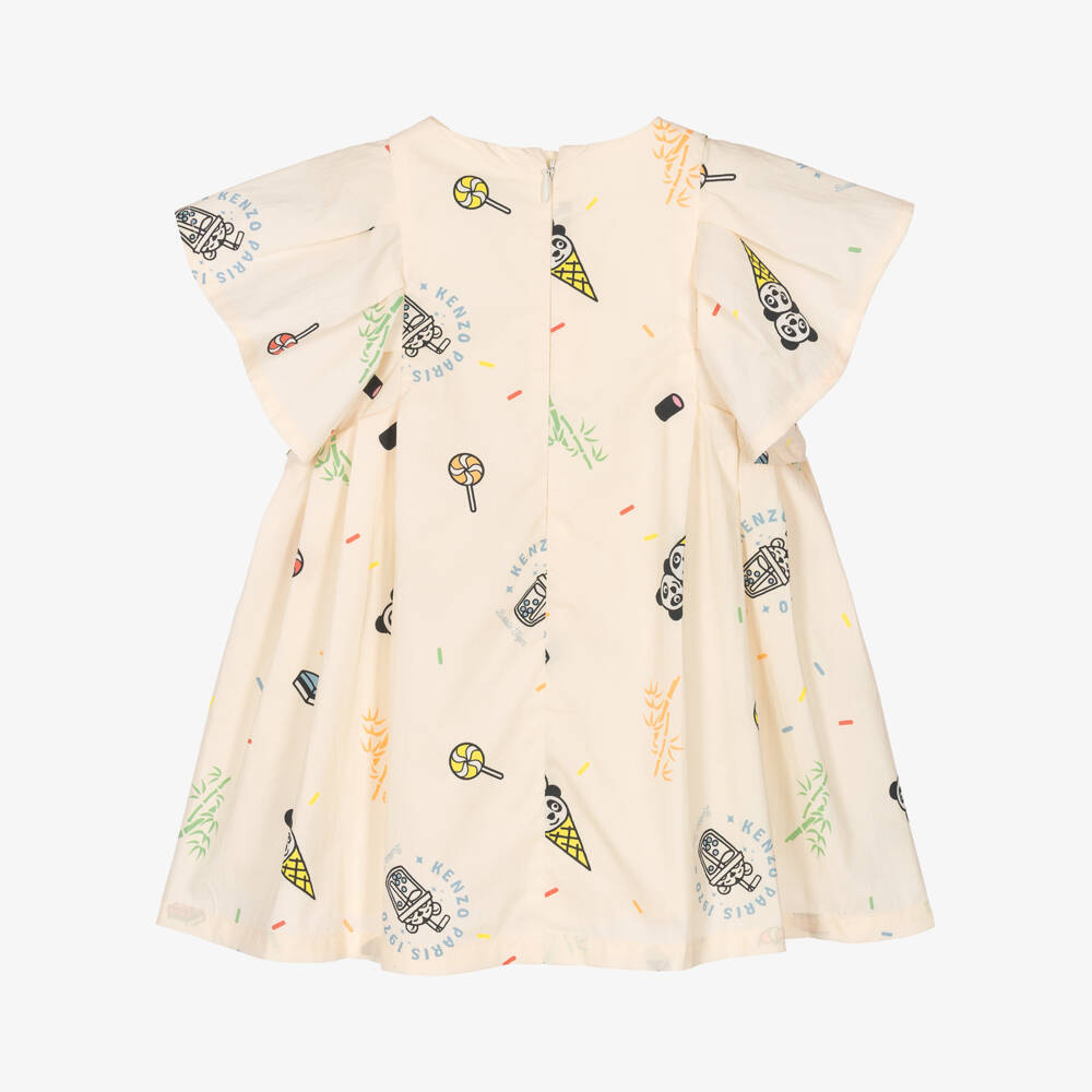 KENZO KIDS-Girls Ivory Ice Cream & Candy Pattern Dress | Childrensalon