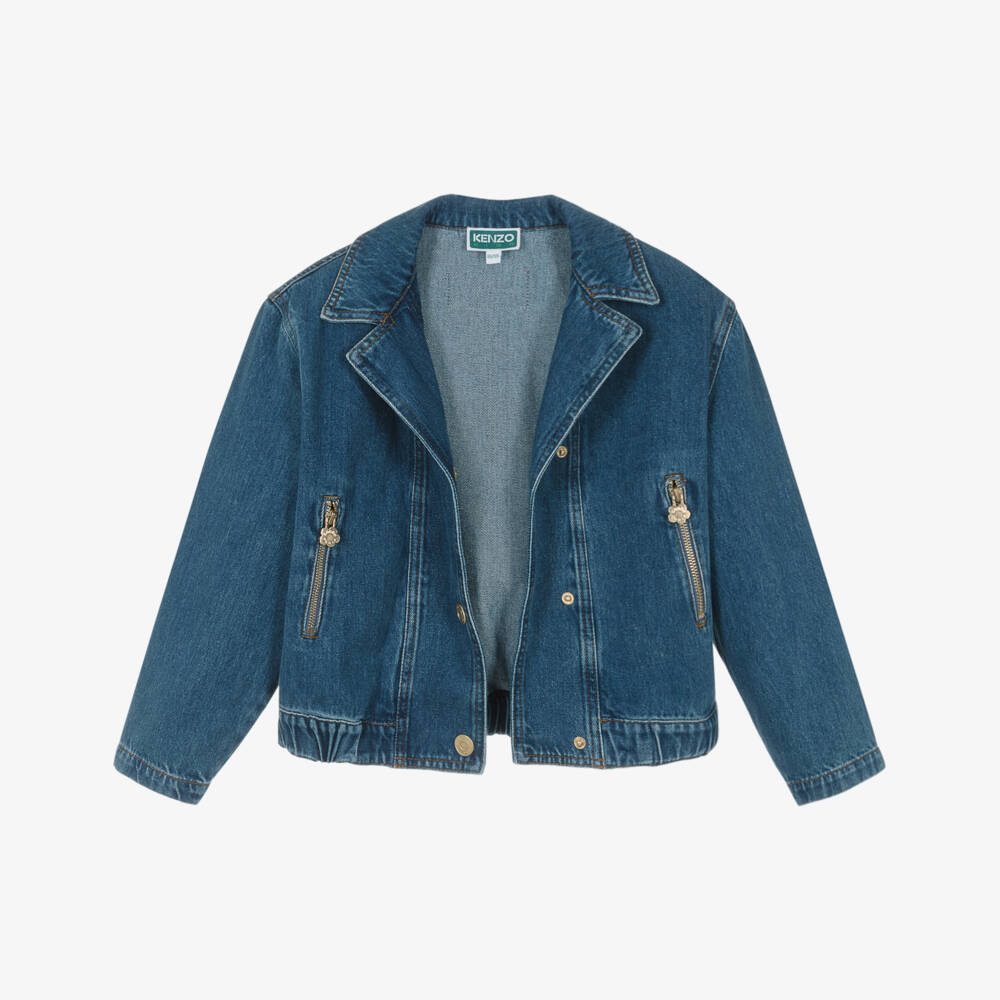 KENZO KIDS-Джинсовая куртка синяя для девочек | Childrensalon