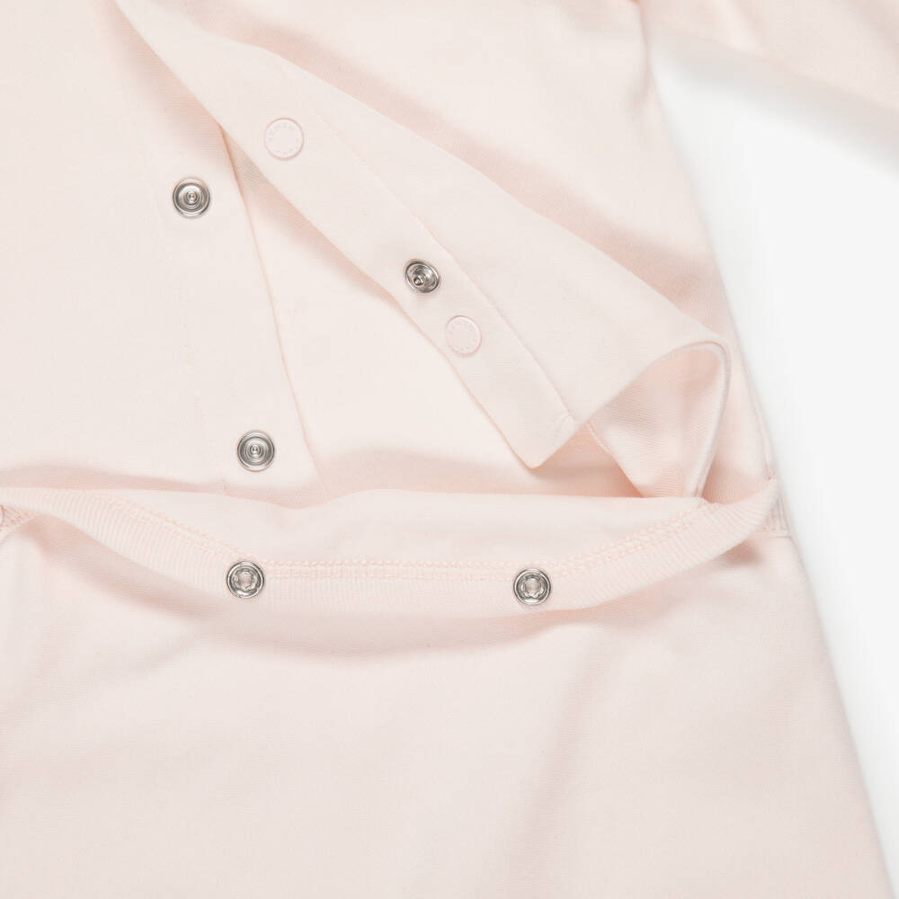 KENZO KIDS-Girls Pale Pink Babysuit Set with Baby Tiger Print | Childrensalon