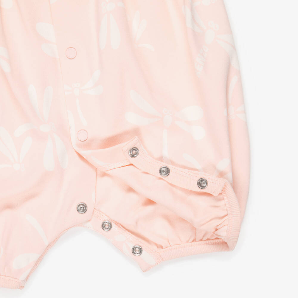 KENZO KIDS-Girls Pale Pink Cotton Dragonfly Print Babysuit Set | Childrensalon