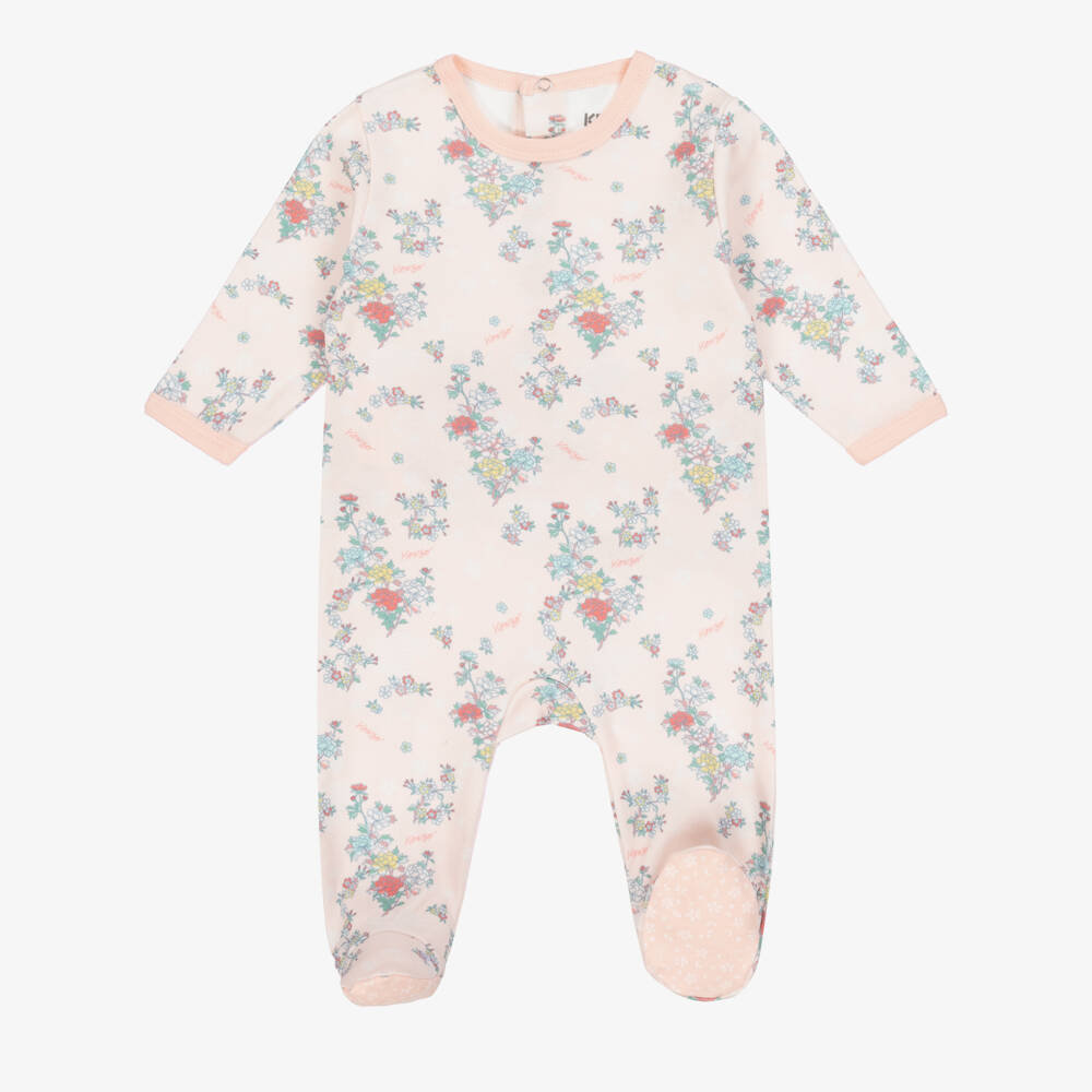 KENZO KIDS-Girls Pink Cotton Babysuit Gift Set | Childrensalon