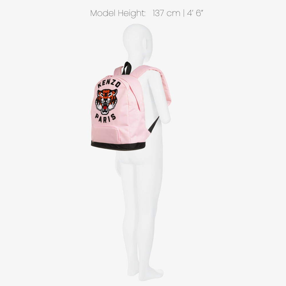KENZO KIDS-Girls Pink Lucky Tiger Backpack (38cm) | Childrensalon