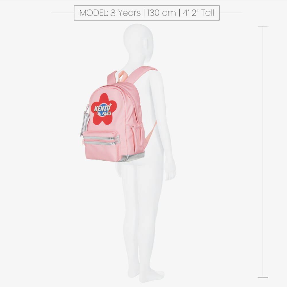 KENZO KIDS-Girls Pink Star Adventure Backpack (38cm) | Childrensalon