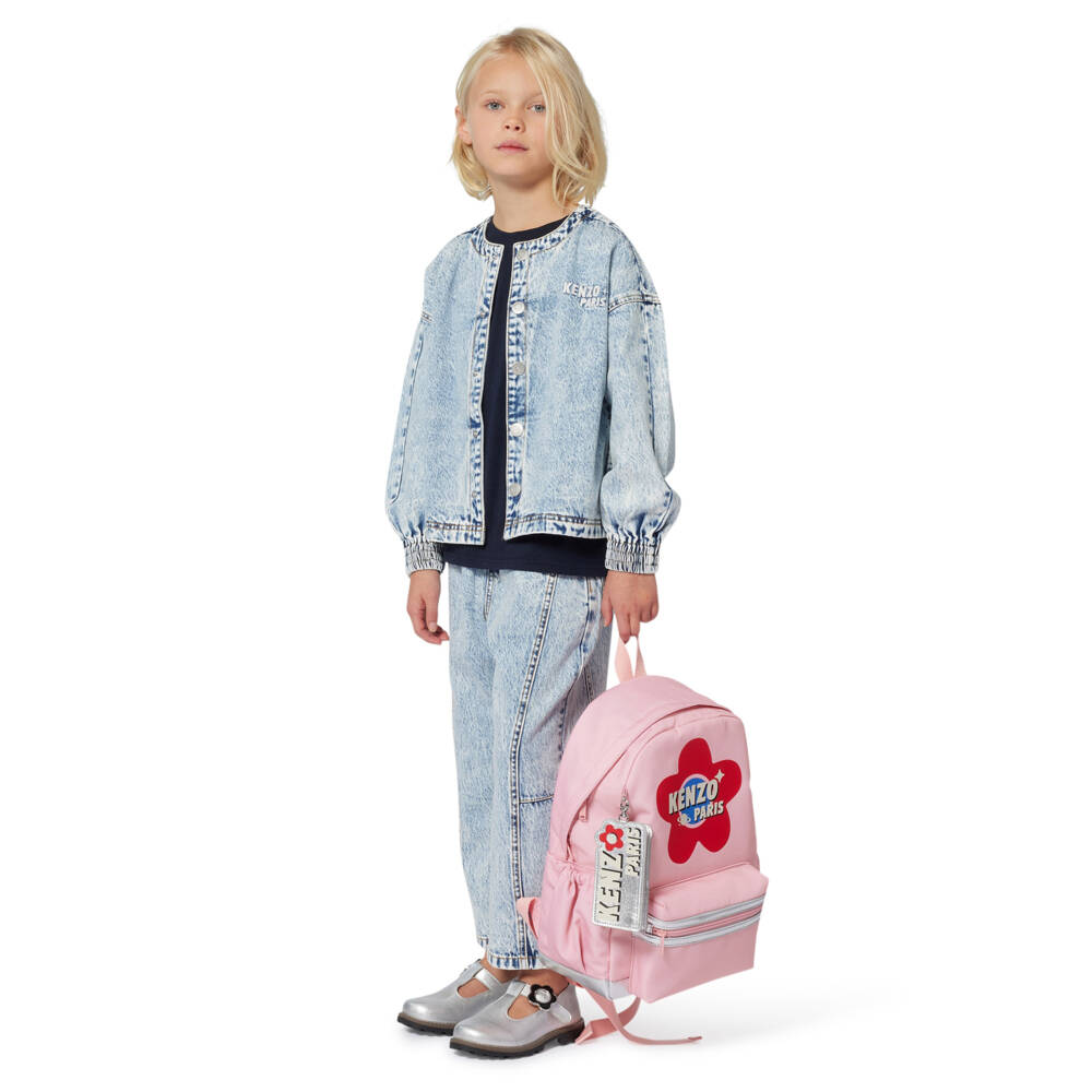 KENZO KIDS-Girls Pink Star Adventure Backpack (38cm) | Childrensalon