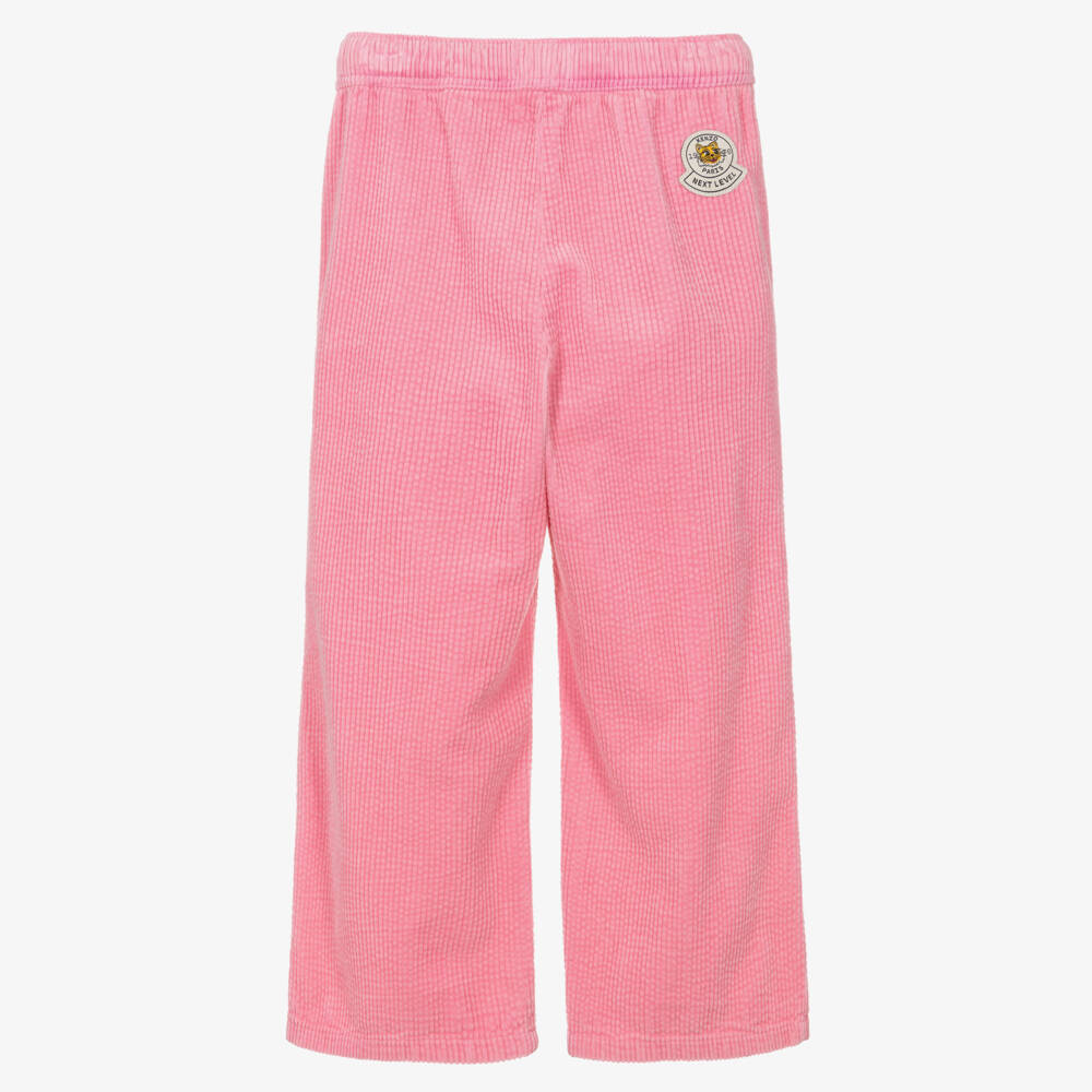 KENZO KIDS-Girls Pink Wide Leg Corduroy Trousers | Childrensalon