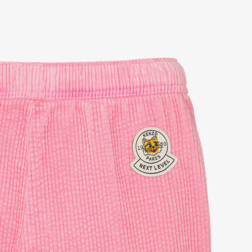 KENZO KIDS-Girls Pink Wide Leg Corduroy Trousers | Childrensalon