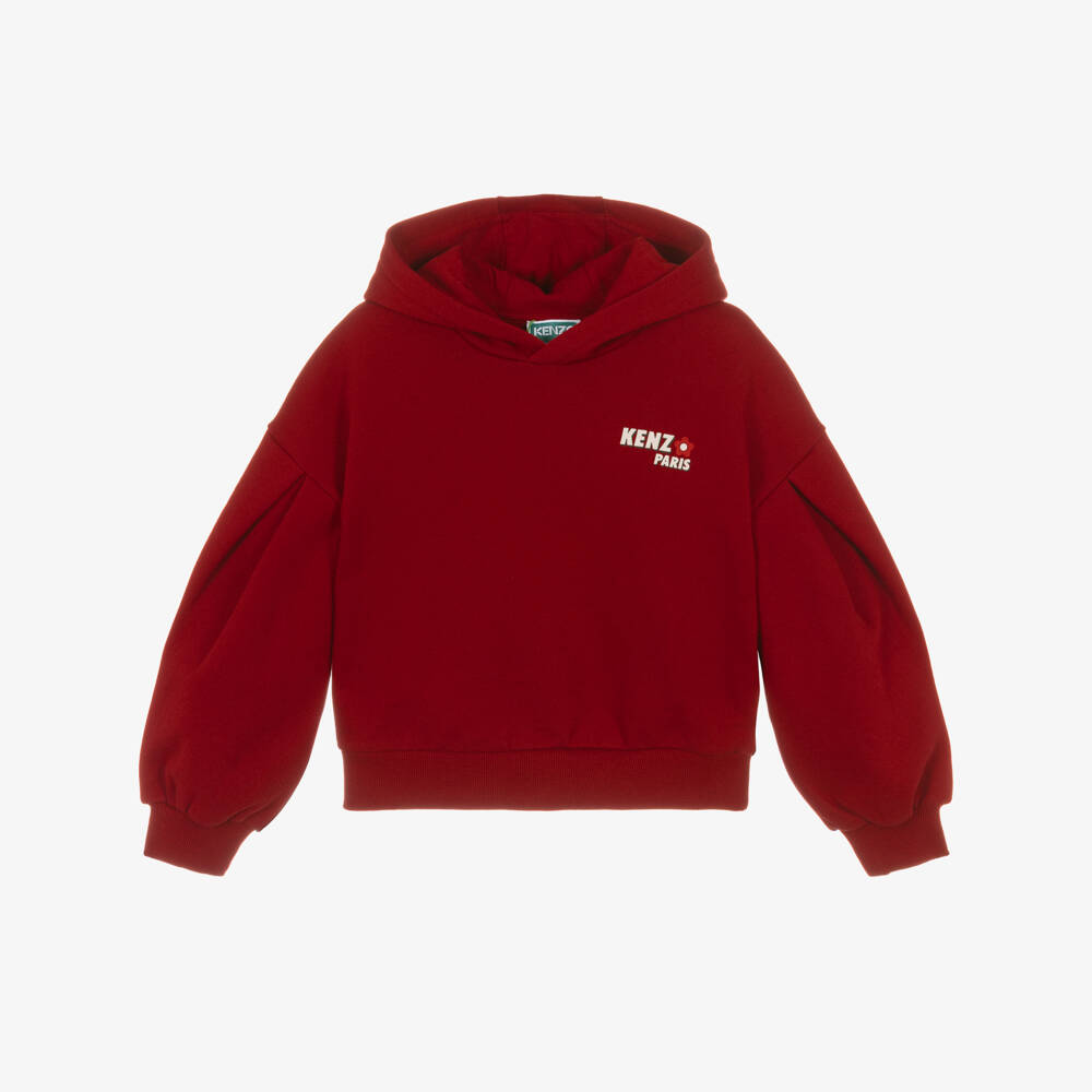 KENZO KIDS-Girls Red Cotton Planet Boke Hoodie | Childrensalon