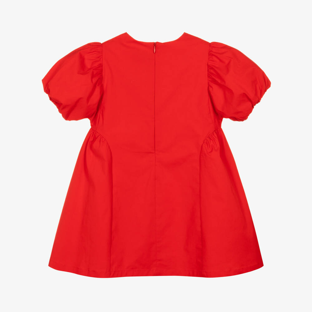 KENZO KIDS-Girls Red Cotton Poplin Lunar New Year Dress | Childrensalon