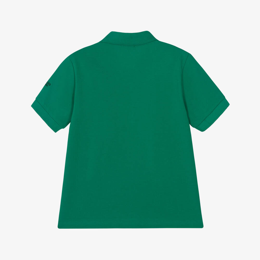 KENZO KIDS-Green Cotton Boke Flower Polo Shirt | Childrensalon