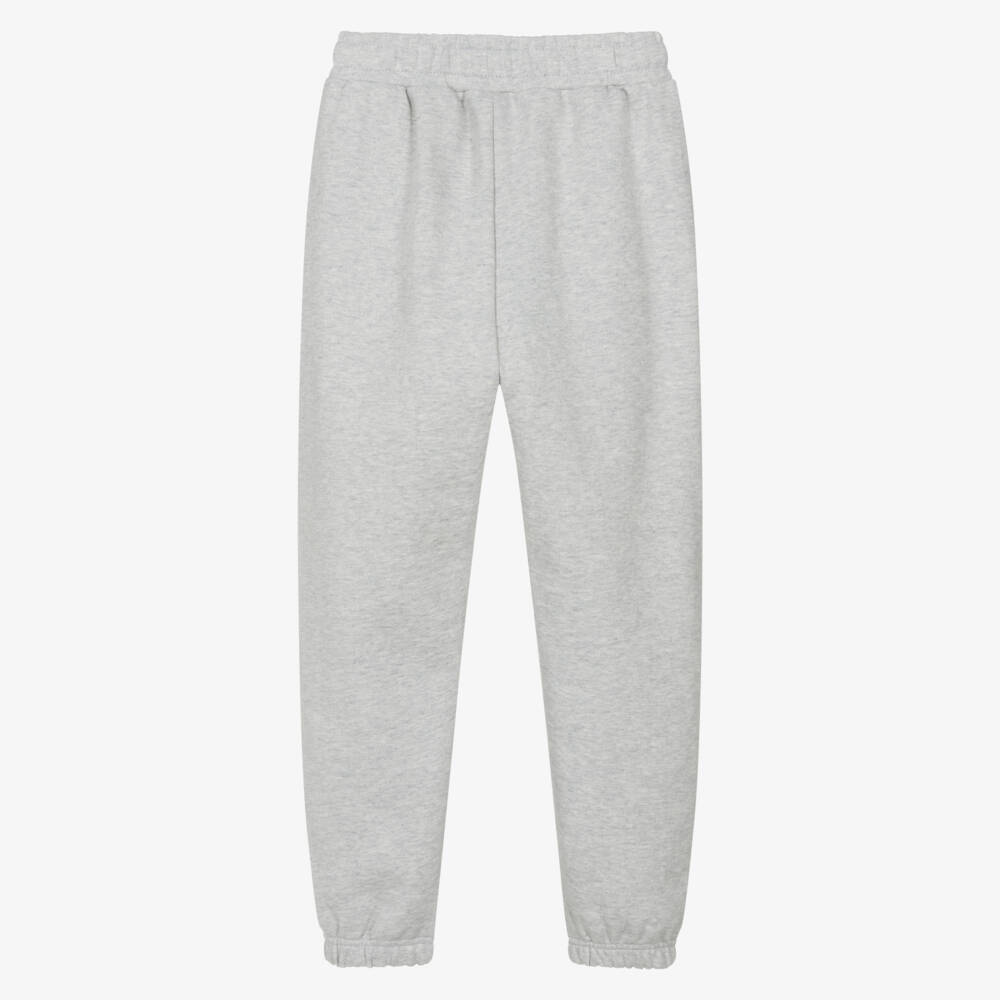 KENZO KIDS-Grey Cotton Jersey Joggers with Embroidered Lucky Tiger Logo | Childrensalon