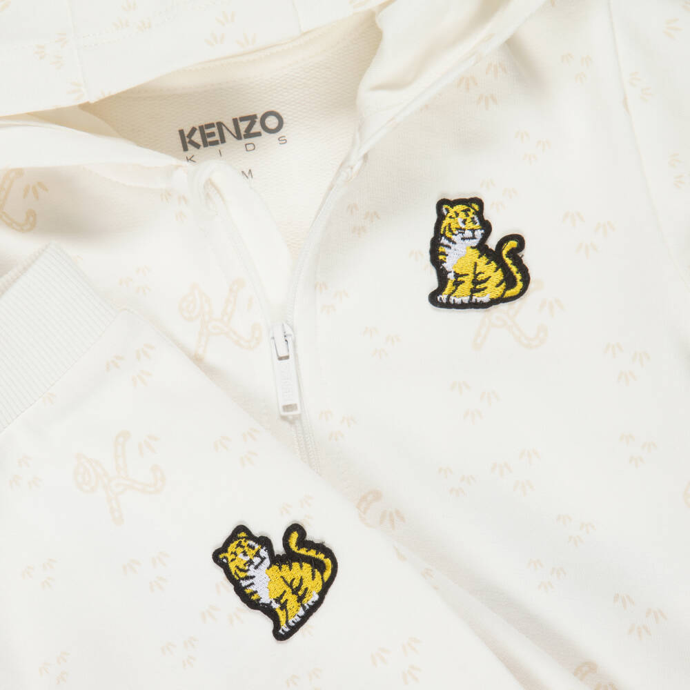 KENZO KIDS-Ivory & Beige Cotton Baby Tracksuit Set | Childrensalon