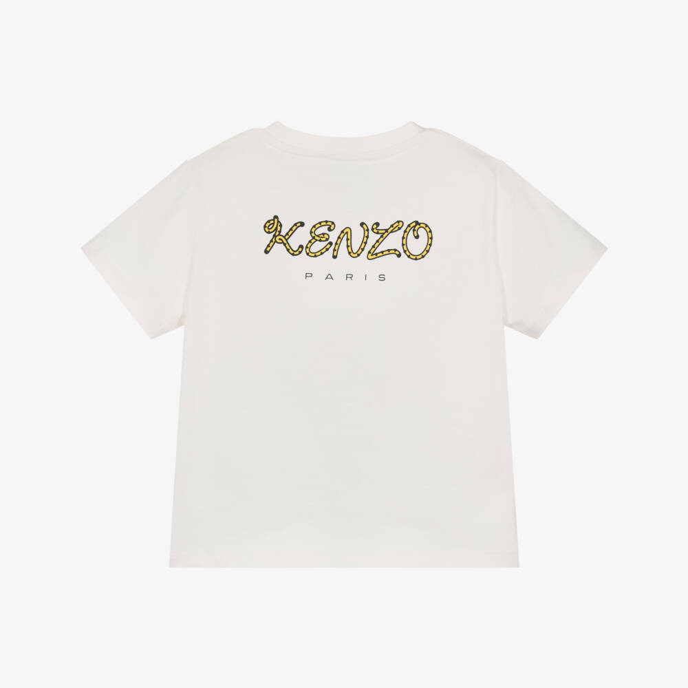 KENZO KIDS-Ivory Cotton Kotora Tiger T-Shirt | Childrensalon