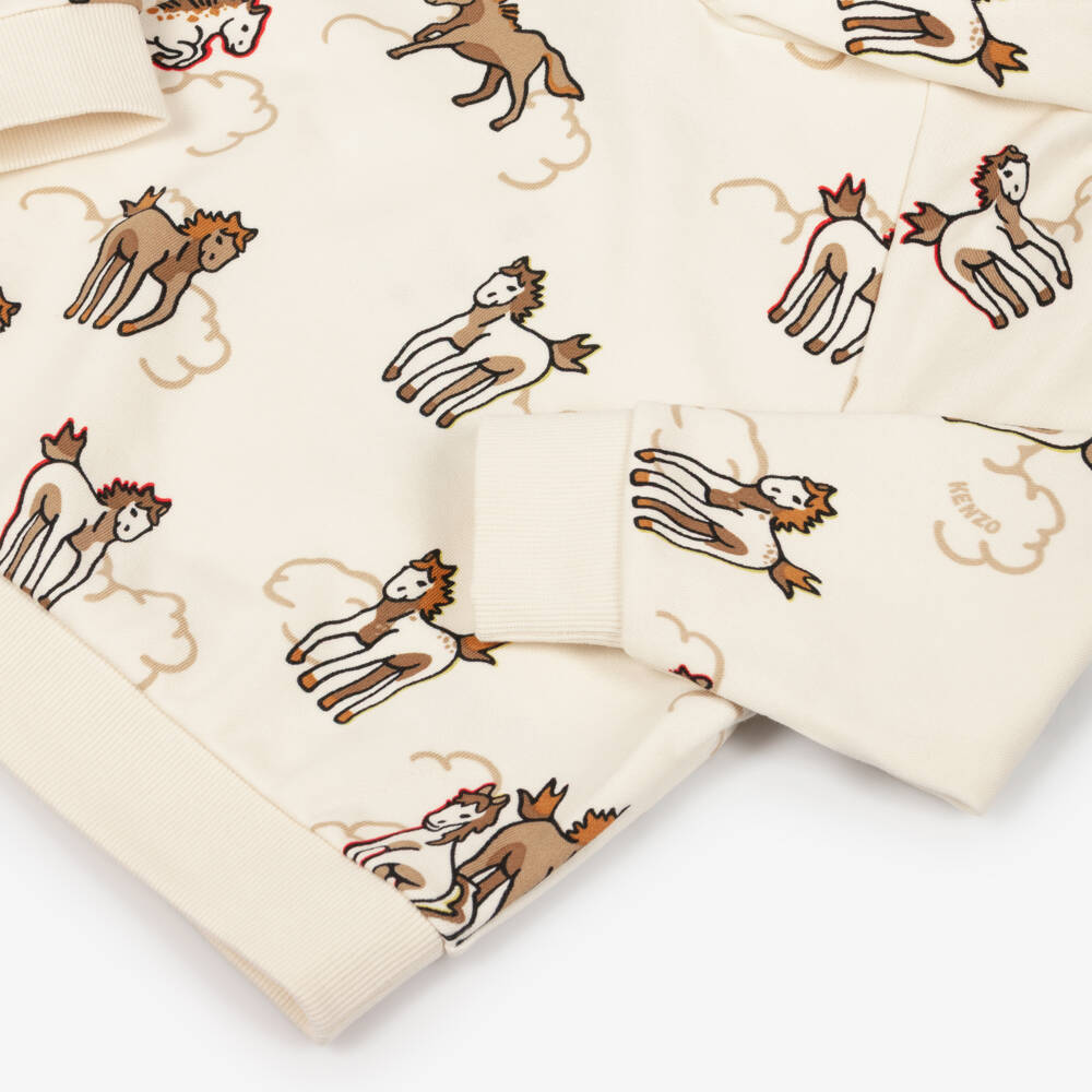 KENZO KIDS-Ivory Cotton Lunar New Year Hoodie | Childrensalon