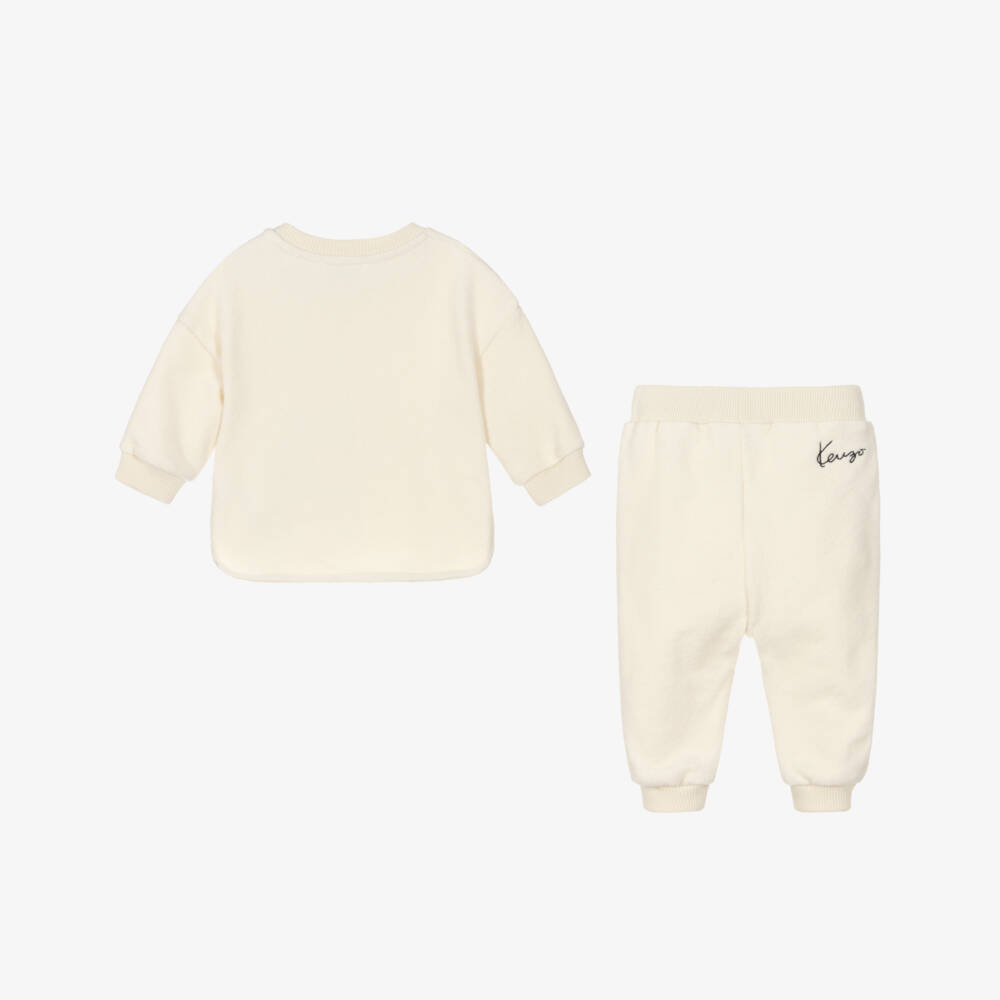 KENZO KIDS-Ivory Fleece Tiger Tracksuit | Childrensalon