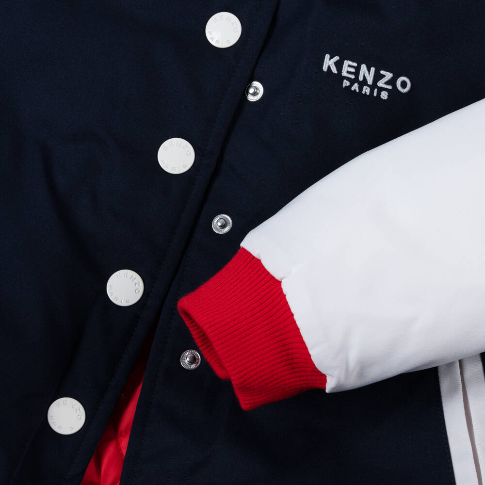 KENZO KIDS-Navy Blue Varsity Snake Jacket | Childrensalon