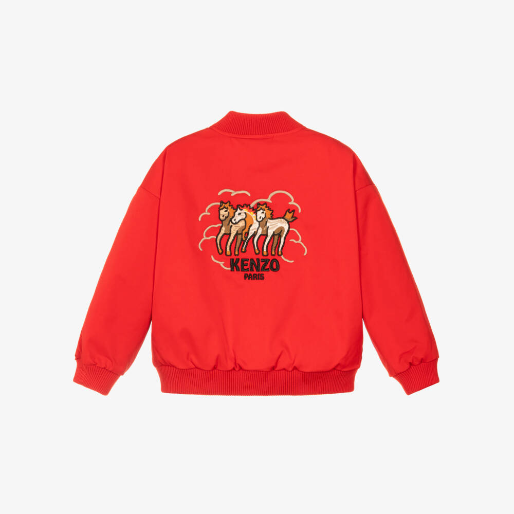 KENZO KIDS-Red Lunar New Year Bomber Jacket | Childrensalon