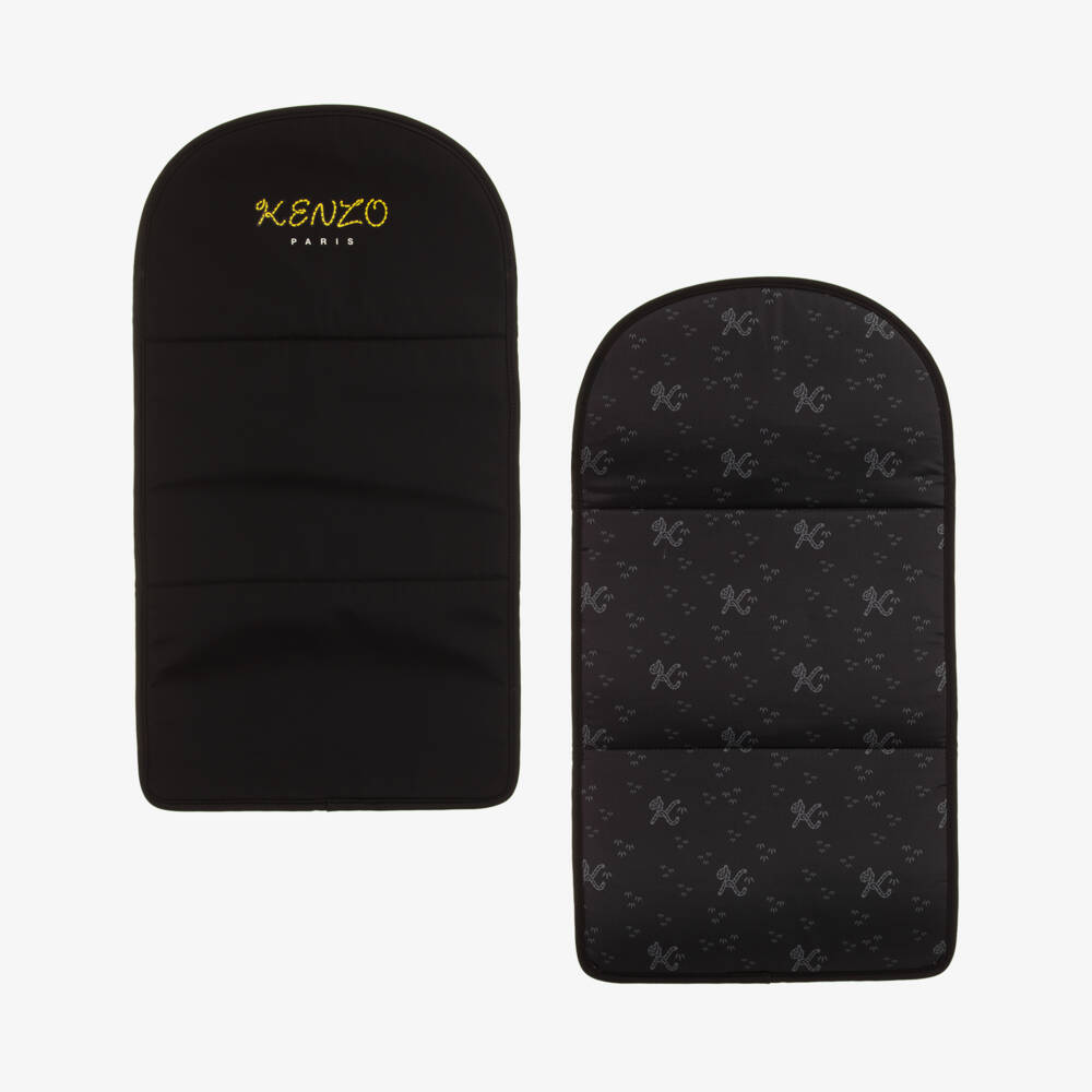 KENZO KIDS-Smooth Black Changing Bag with Kotora Tail (43cm) | Childrensalon
