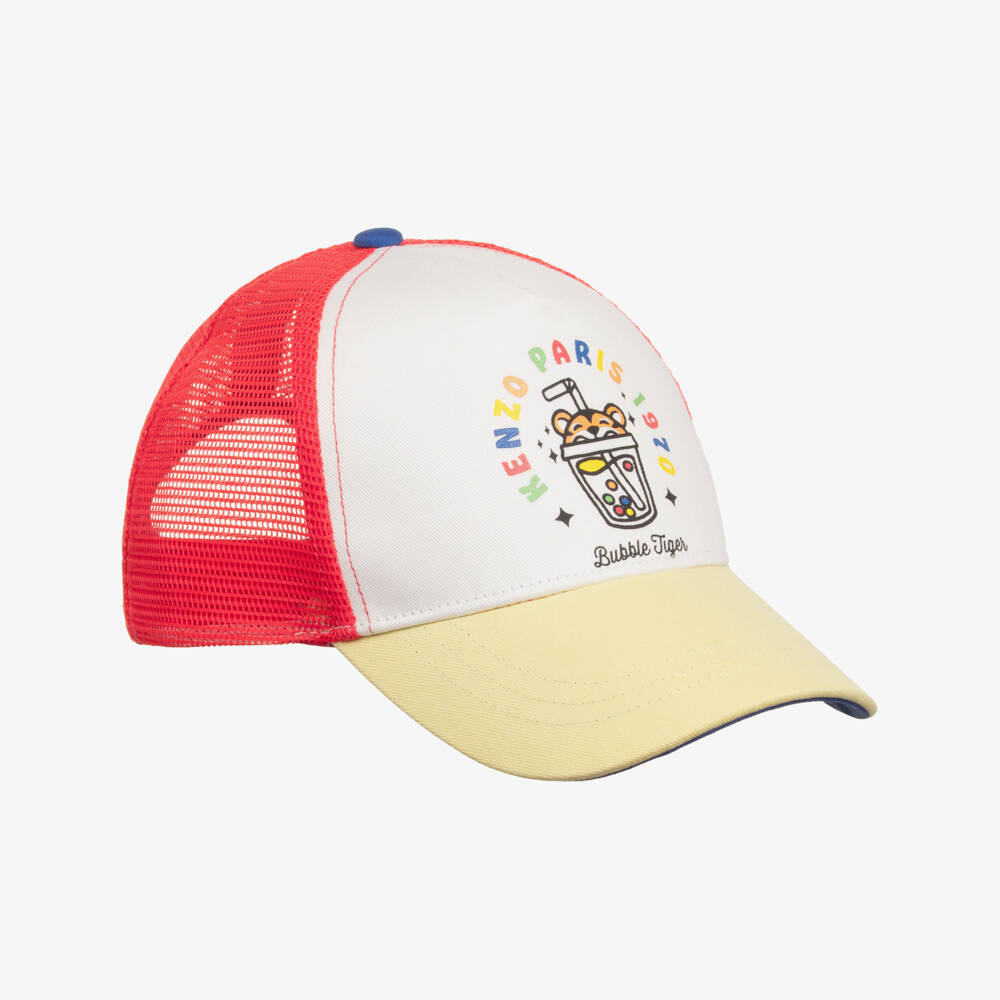KENZO KIDS-Tricolour Bubble Tiger Baseball Cap | Childrensalon