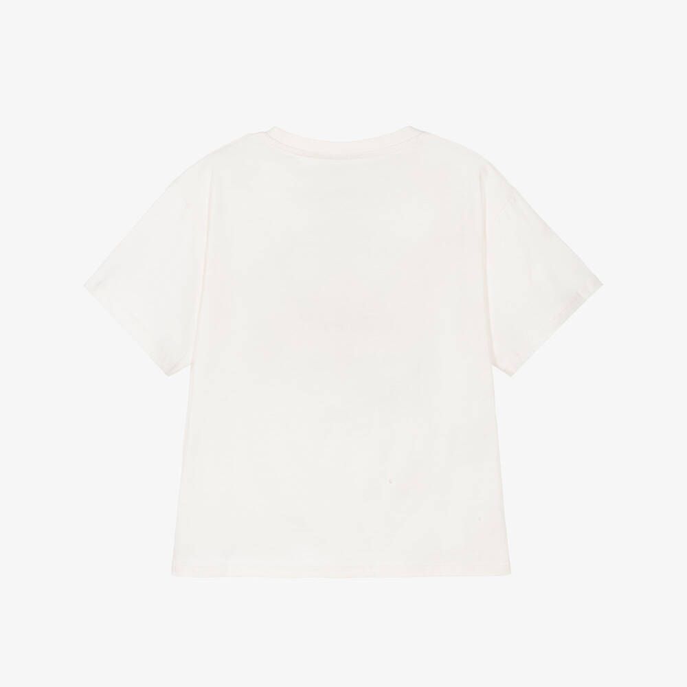 KENZO KIDS-White Cotton Paris Logo T-Shirt  | Childrensalon
