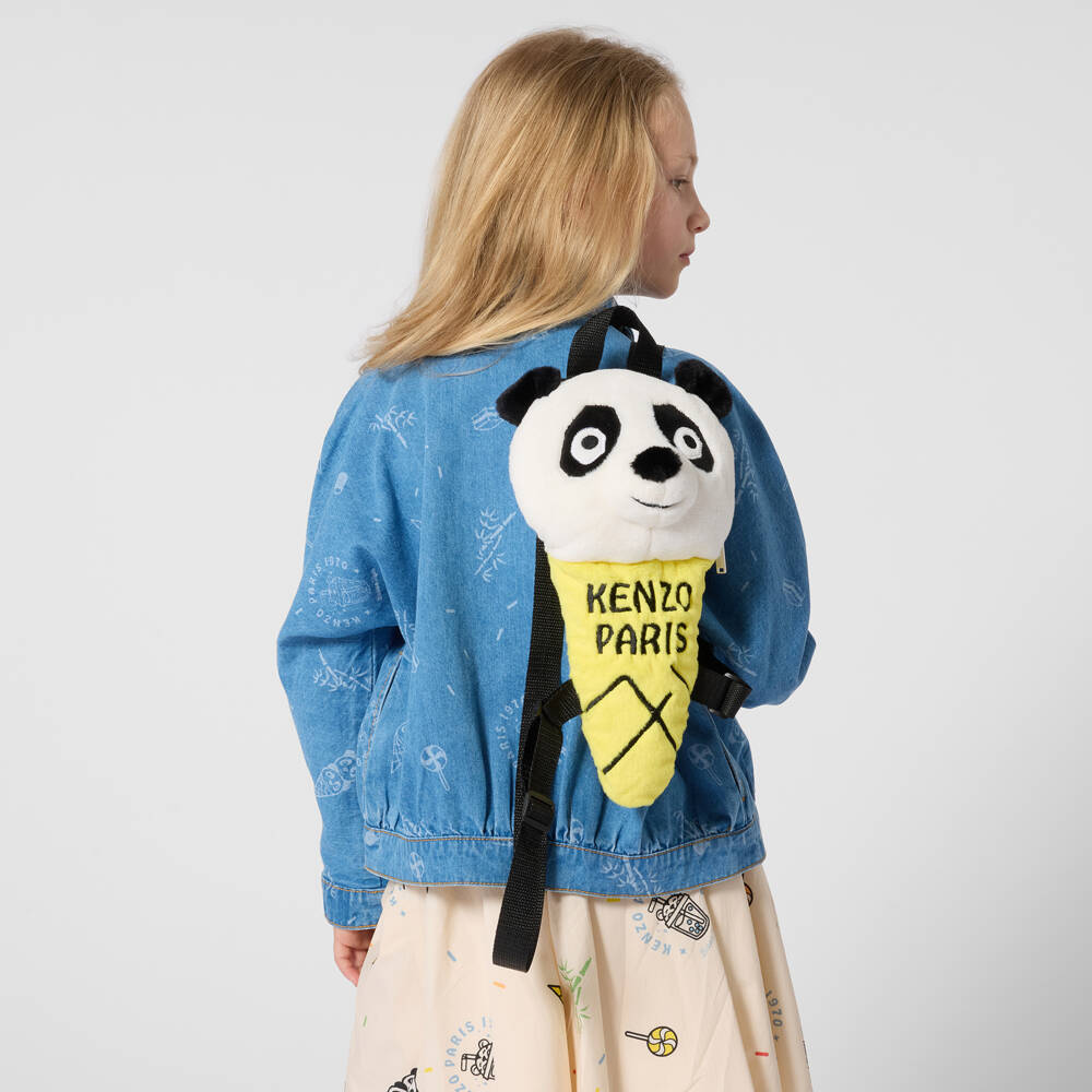 KENZO KIDS-Yellow & White Panda Ice Cream Backpack (33cm) | Childrensalon
