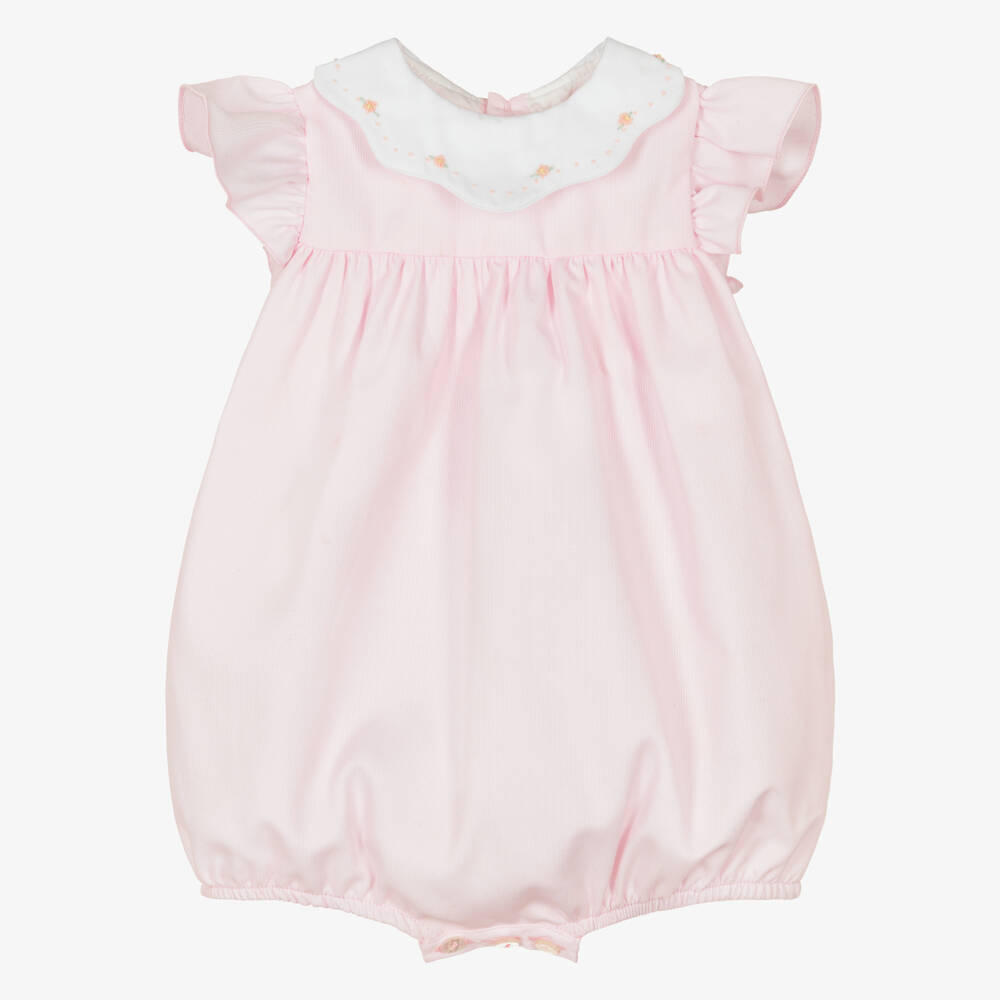 Kidiwi-Baby Girls Pink Shortie with Embroidered Collar | Childrensalon