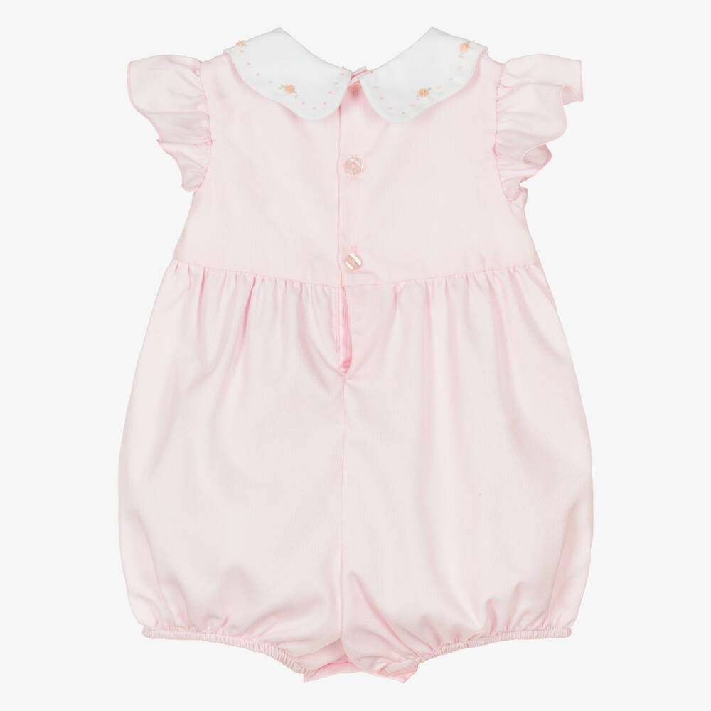 Kidiwi-Baby Girls Pink Shortie with Embroidered Collar | Childrensalon