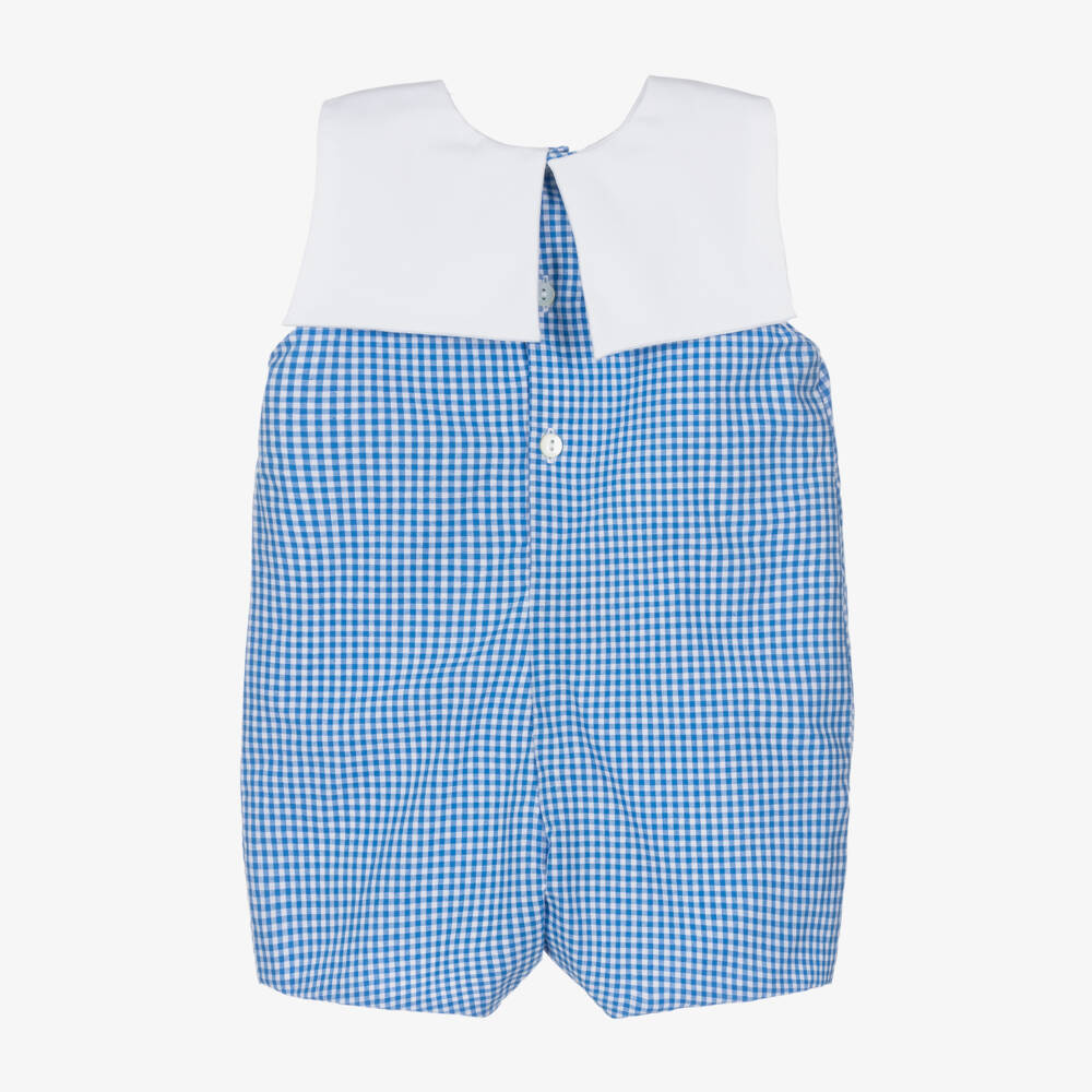 Kidiwi-Boys Blue Gingham Cotton Shortie | Childrensalon