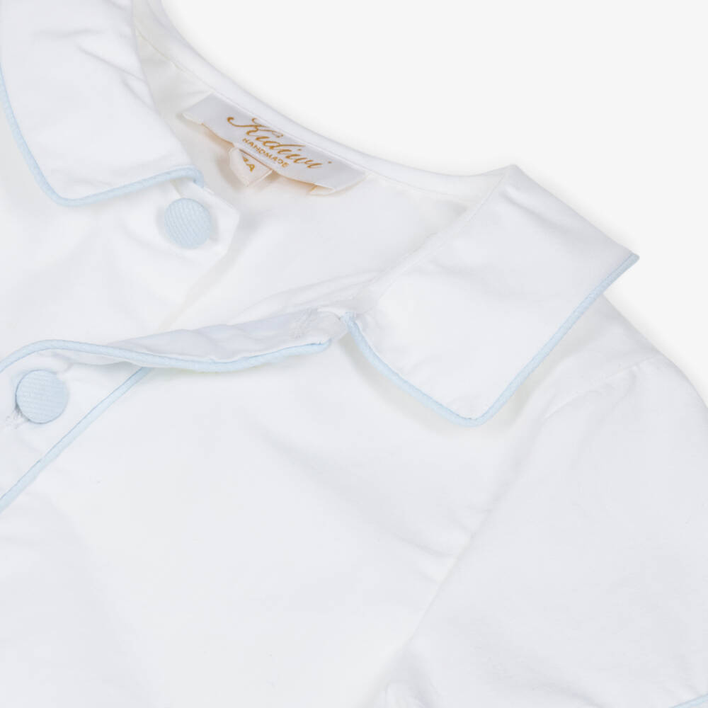 Kidiwi-Boys Ivory Shirt & Blue Shorts Set | Childrensalon