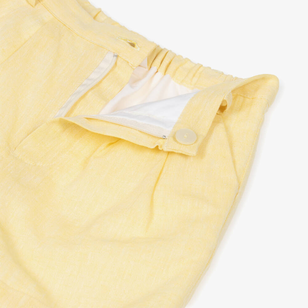 Kidiwi-Boys White Sailor Shirt & Yellow Cotton Shorts Set | Childrensalon