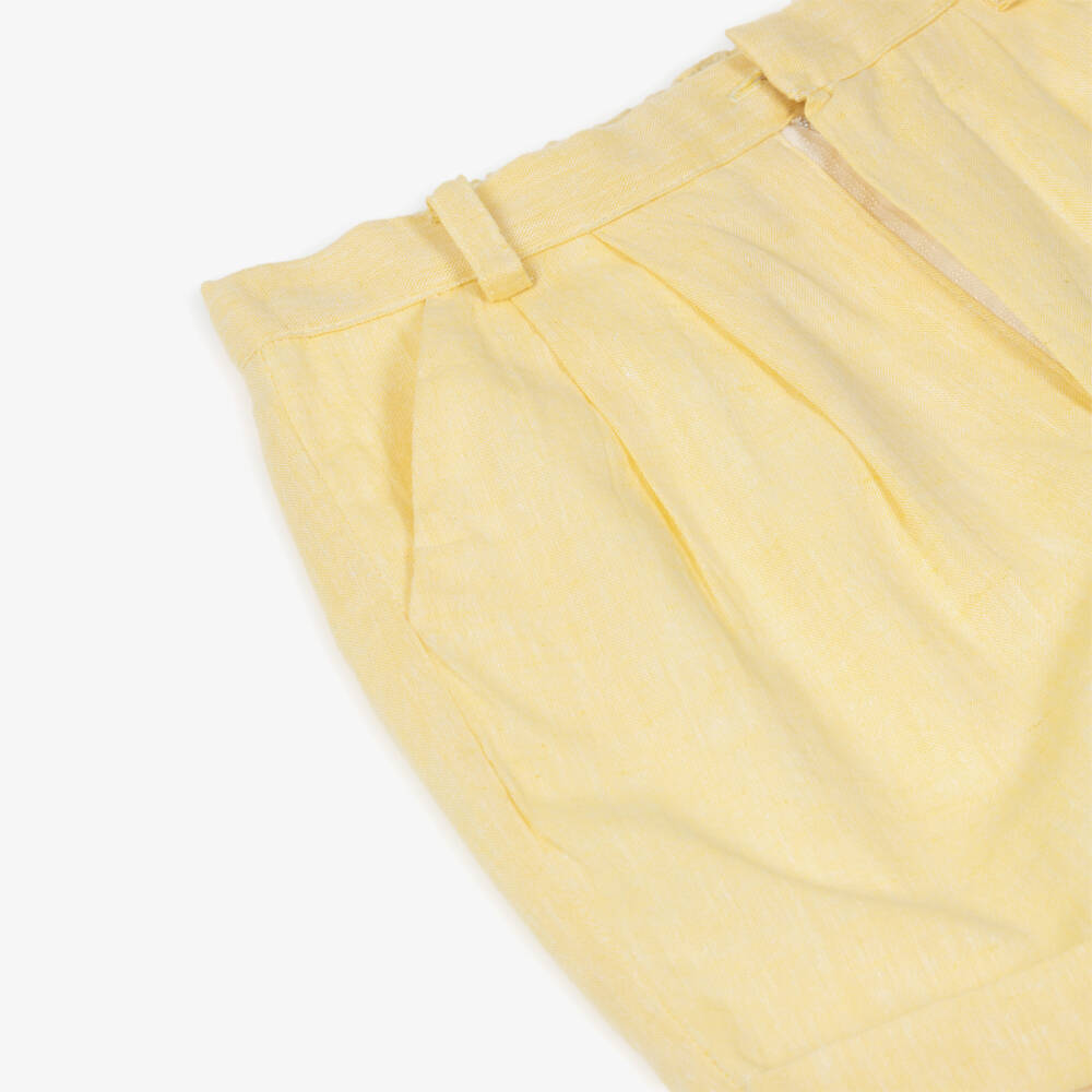 Kidiwi-Boys White Sailor Shirt & Yellow Cotton Shorts Set | Childrensalon