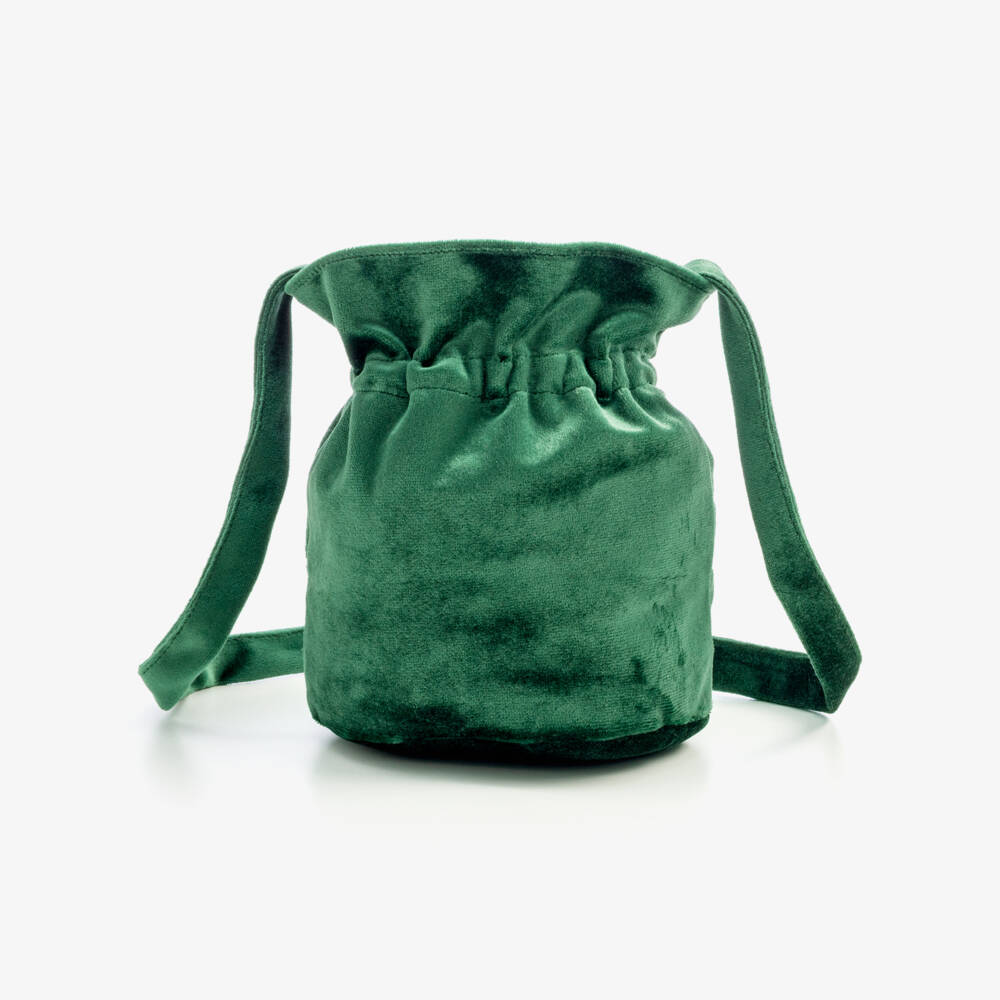 Kidiwi-Emerald Green Velvet Shoulder Bag (18cm) | Childrensalon