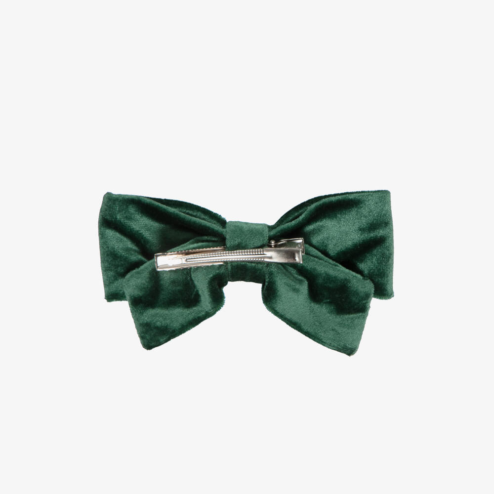 Kidiwi-Girls Emerald Green Embroidered Hair Clip (13cm) | Childrensalon