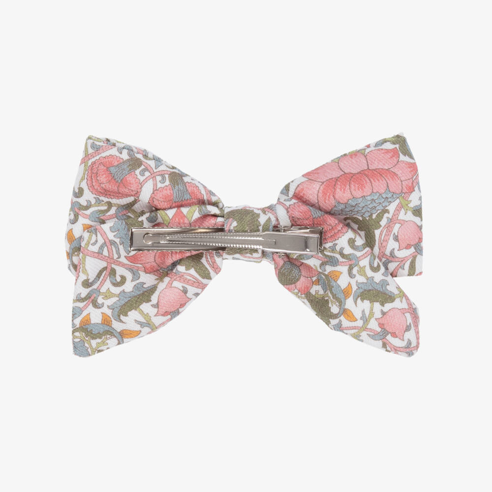 Kidiwi-Girls Pink Floral Handmade Hair Clip (12cm) | Childrensalon