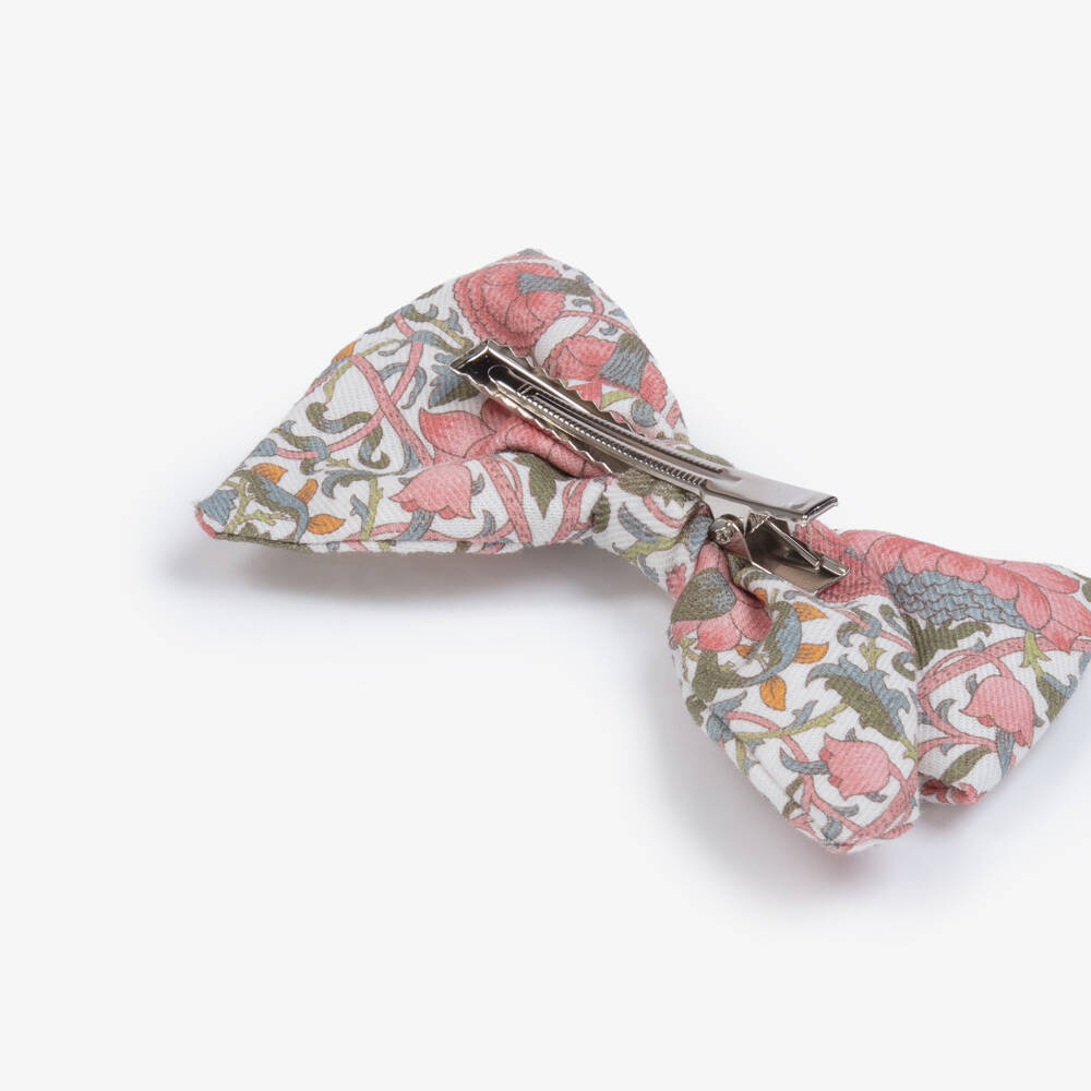 Kidiwi-Girls Pink Floral Handmade Hair Clip (12cm) | Childrensalon