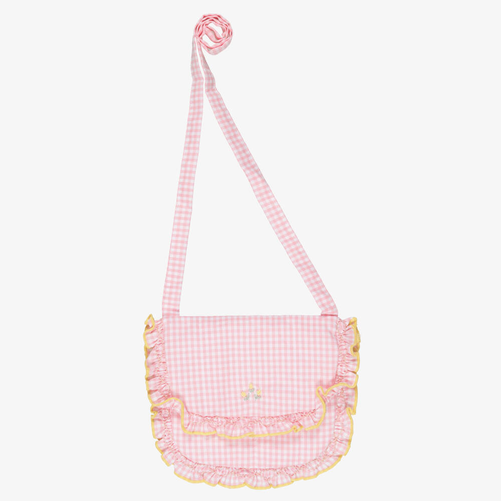 Kidiwi-Girls Pink Gingham Shoulder Bag (19cm) | Childrensalon