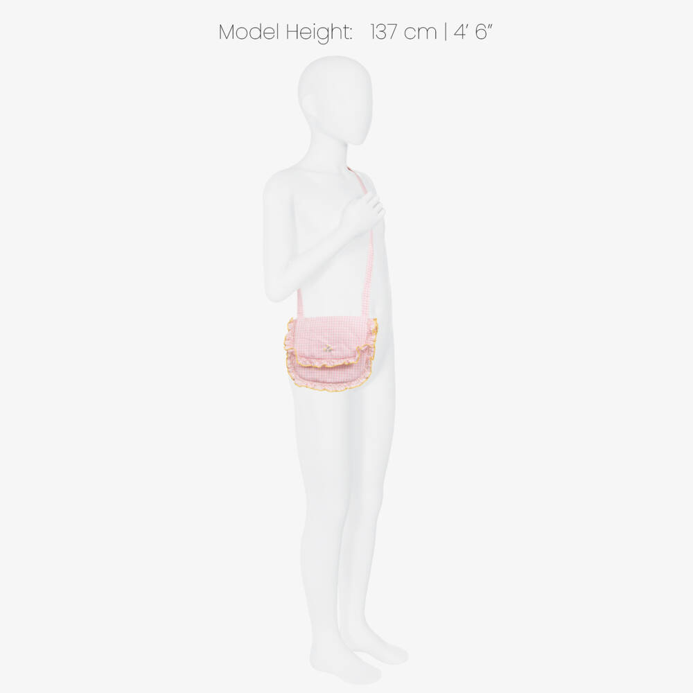 Kidiwi-Girls Pink Gingham Shoulder Bag (19cm) | Childrensalon