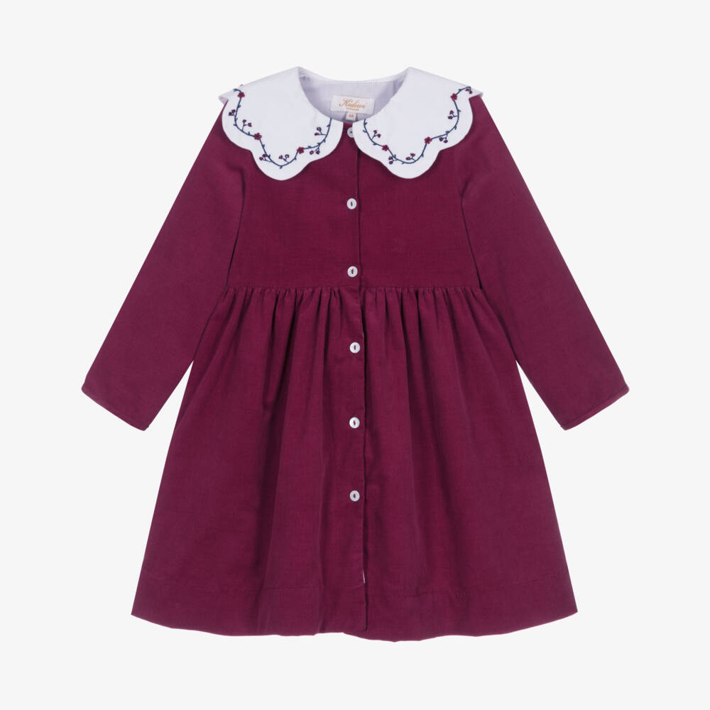 Kidiwi-Girls Red Corduroy Dress | Childrensalon