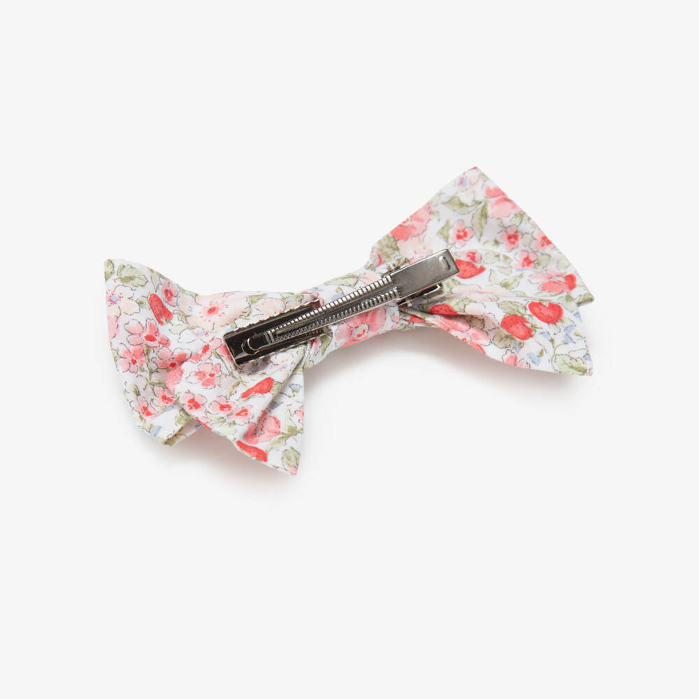 Kidiwi-Girls Red Strawberry & Floral Print Hair Clip (12cm) | Childrensalon