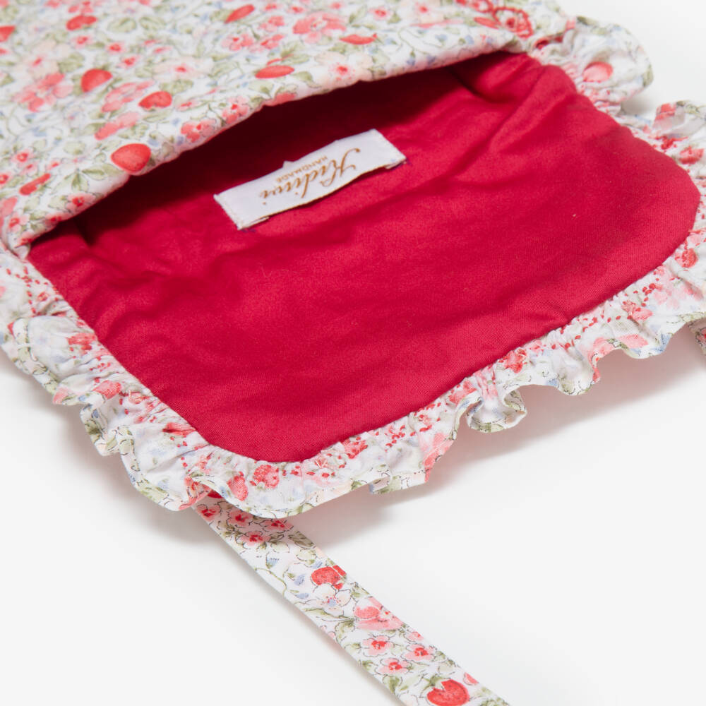 Kidiwi-Girls Red Strawberry & Floral Print Shoulder Bag (18cm) | Childrensalon