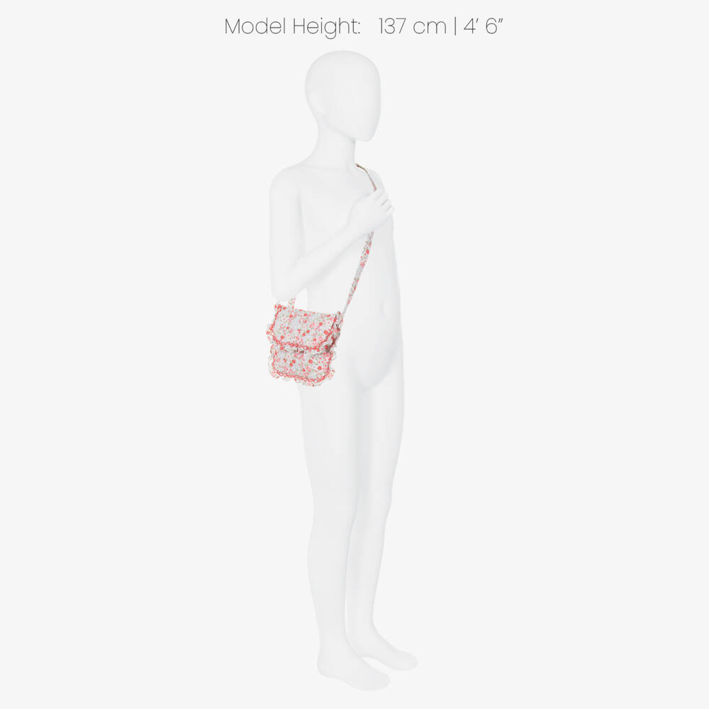 Kidiwi-Girls Red Strawberry & Floral Print Shoulder Bag (18cm) | Childrensalon