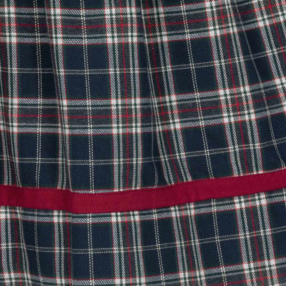 Kidiwi-Girls Tartan Dress with Embroidered Sailor Collar | Childrensalon