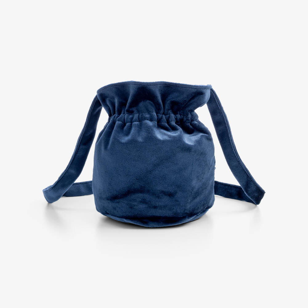 Kidiwi-Navy Blue Velvet Shoulder Bag (18cm) | Childrensalon