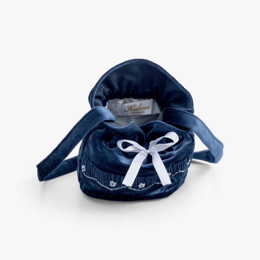 Kidiwi-Navy Blue Velvet Shoulder Bag (18cm) | Childrensalon